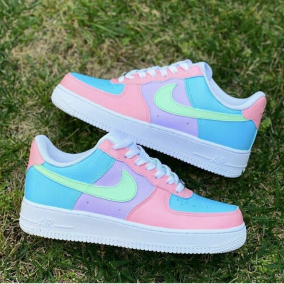 nike air force 1 pink and blue